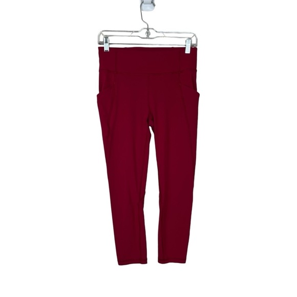 Lululemon Time to Sweat Crop 23” Ruby Red - Picture 1 of 4